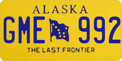 AK license plate GME992