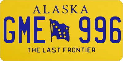 AK license plate GME996