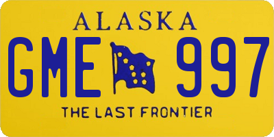 AK license plate GME997