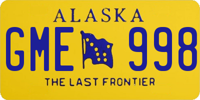 AK license plate GME998