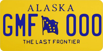 AK license plate GMF000