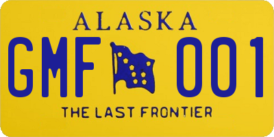 AK license plate GMF001