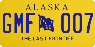AK license plate GMF007