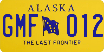 AK license plate GMF012