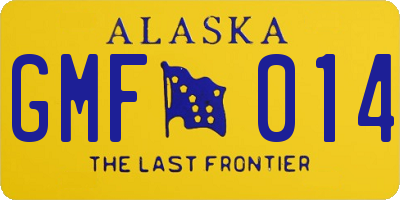 AK license plate GMF014