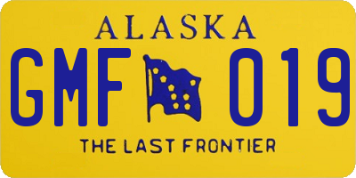 AK license plate GMF019