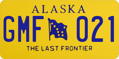 AK license plate GMF021