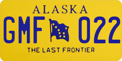 AK license plate GMF022