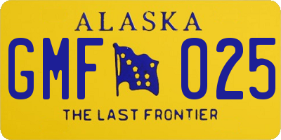 AK license plate GMF025