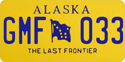 AK license plate GMF033