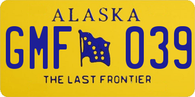 AK license plate GMF039