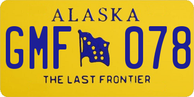 AK license plate GMF078