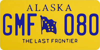 AK license plate GMF080
