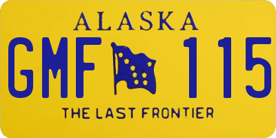 AK license plate GMF115