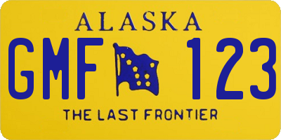 AK license plate GMF123