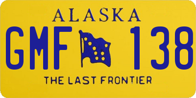 AK license plate GMF138