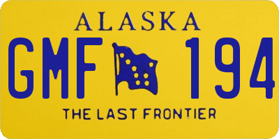 AK license plate GMF194