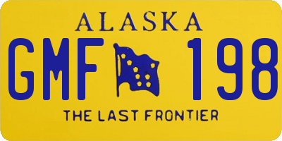 AK license plate GMF198