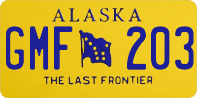 AK license plate GMF203