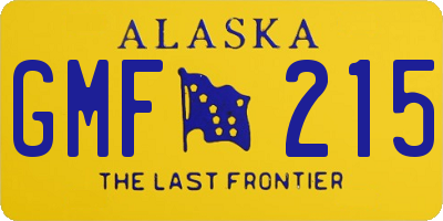 AK license plate GMF215