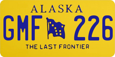 AK license plate GMF226