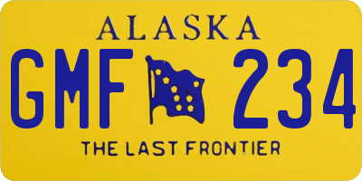 AK license plate GMF234