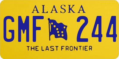 AK license plate GMF244