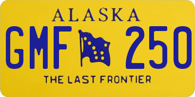 AK license plate GMF250