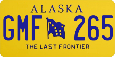 AK license plate GMF265