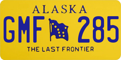 AK license plate GMF285