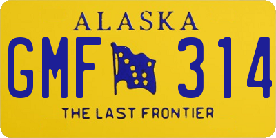 AK license plate GMF314