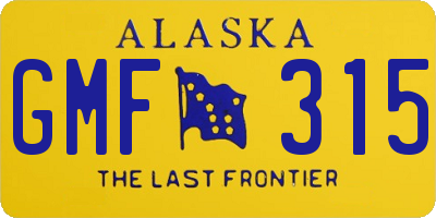 AK license plate GMF315