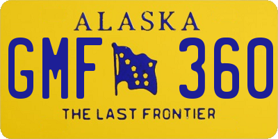 AK license plate GMF360
