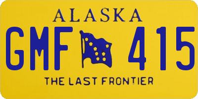 AK license plate GMF415