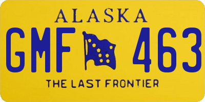 AK license plate GMF463