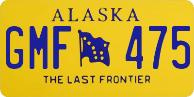 AK license plate GMF475