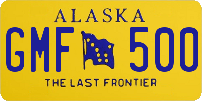 AK license plate GMF500