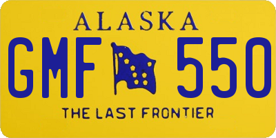 AK license plate GMF550