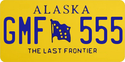 AK license plate GMF555