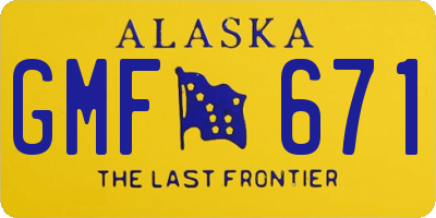 AK license plate GMF671