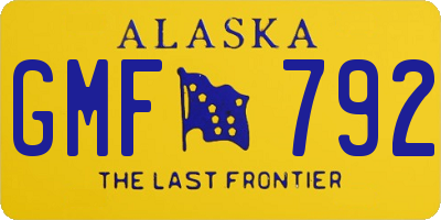 AK license plate GMF792