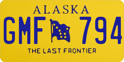 AK license plate GMF794