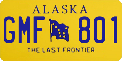 AK license plate GMF801