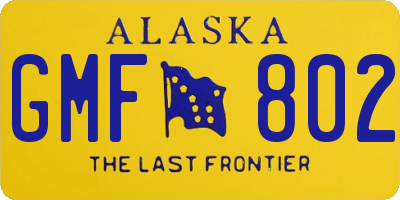 AK license plate GMF802