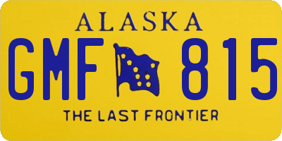 AK license plate GMF815