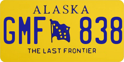 AK license plate GMF838