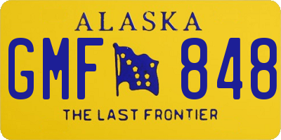 AK license plate GMF848