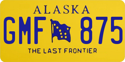 AK license plate GMF875