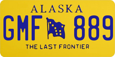 AK license plate GMF889