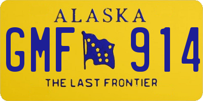 AK license plate GMF914